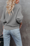 V Neck Turndown Collar Long Sleeve Sweater