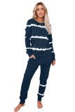 Stripes Long Sleeves and Joggers Lounge Set