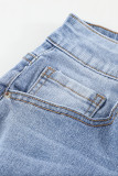 Sky Blue High Waist Distressed Skinny Jeans