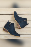 Side Zipper Short Heel Ankle Boots