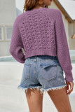 Cable Knit Button Short Cardigan