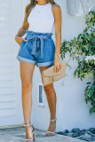 Light Blue Shorts Jean With Waistband Unishe Wholesale