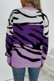 Tiger Stripe Knit Pullover Sweaters