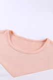 Color Block Leopard Patchwork Plus Size Long Sleeve Top