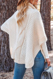 Cable Knit Turtleneck Split Knitting Sweater