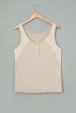 Apricot Button Loose Tank Top