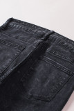 Leopard Patchwork Distressed Skinny Jeans
