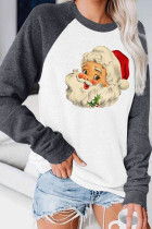 Christmas Vintage Santa Claus Long Sleeves Top Women Unishe Wholesale