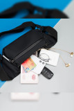 Plain Zipper Pockets Fanny Pack Waist Bag