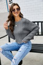 Plain Cable Knit Pullover Sweaters