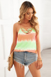 Orange Tie Dye Criss-Cross Camisole