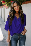 Blue Draped Blouse