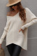 Front Back V Neck Plain Loose Pullover Sweaters