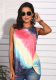 Red Ombre Colorblock Twisted Tank Top