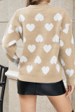 Heart Pattern Knitting Pullover Sweater