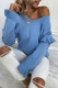 Plain V Neck Ruffle Sleeves Pullover Sweaters