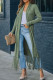 Green Fringe Knit Duster Cardigan