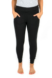 Black High Waist Pleated Pocket Leggings