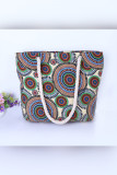 Geometric Circle Print Canvas Tote Bag MOQ 3pcs