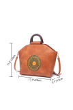 Retro Genuine Leather Emboss Tote Shoulder Bag MOQ 3PCs