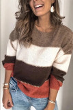 Loose Color Block Pullover Knitting Sweater Unishe Wholesale