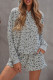 Leopard Two-piece Long Sleeve Hooded Top and Shorts Lounge Set