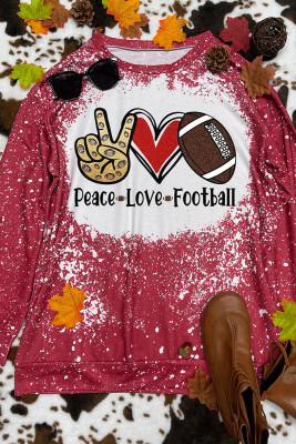 Peace Love Football Print Long Sleeve Top Women UNISHE Wholesale