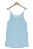 Color Block and Plain U Neck Knit Tank Top