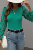 Hollow Out Lace Sleeves Knit Sweaters