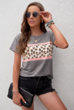 Gray Leopard Panel Tee