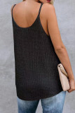 Color Block and Plain U Neck Knit Tank Top