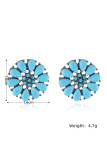 Turquoise Alloy and Stones Boho Earrings MOQ 5pcs