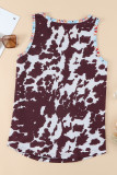 Cow Print Aztec Pocket Tank Top