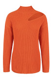 Long Sleeve Turtleneck Cut Out Sweater