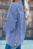 Rivet Patch Short Corduroy Jacket Coat