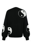 Tai Chi Pattern Knitting Long Sleeve Sweater