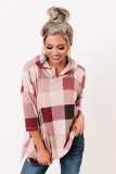 Oversize Checkered Pullover Hoodie