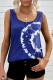 Blue Tie-dye Print Tank Top