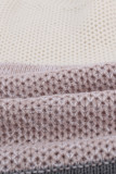 Dark Grey Color Block Netted Texture Pullover Sweater