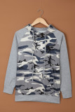 Gray Camouflage Pocket Hoodie