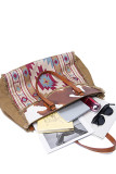 Aztec Cow Print Patchwork Tote Handbag MOQ 3PCS
