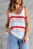 Multi Stripe Knit Scoop Neck Tank Top