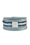 Chains and Beads Leather Bracelet MOQ 5pcs