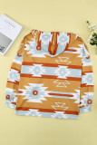 Yellow Tribal Aztec Print Hoodie