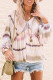 Tie-dyed V Neck Bubble Sleeve Babydoll Top