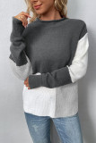 Colorblock Knitting Pullover Sweater