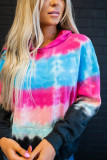 Tie-dyed Print Hoodie with Kangaroo Pocket