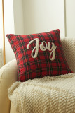 Plaid Christmas Letter Patchwork Pillow Case MOQ 3pcs