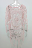 Aztec Knitted Beach Long Sleeve Hollow Out Cover Up Unishe Wholesale