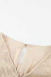 Apricot Side Split Rhinestone V Neck Maxi Dress